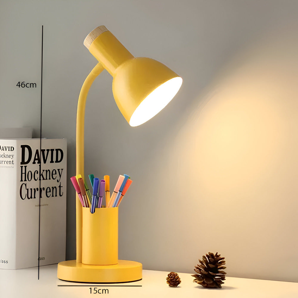 Nordic LED Table Lamp with Pen Holder | Modern Desk Light & Organizer