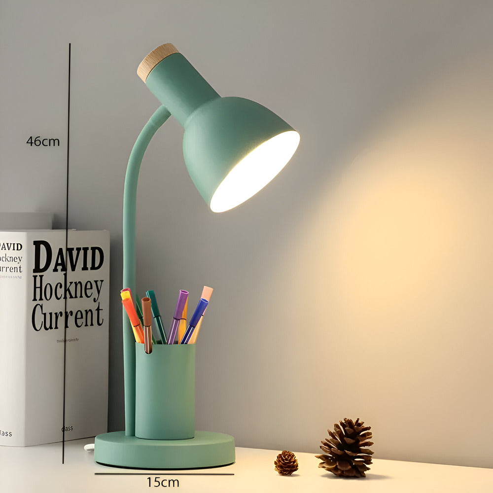 Nordic LED Table Lamp with Pen Holder | Modern Desk Light & Organizer