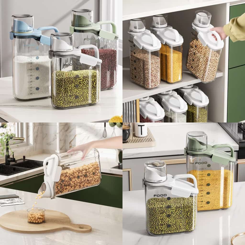 Cereal Storage Containers | Airtight Pantry Food Organizer Set