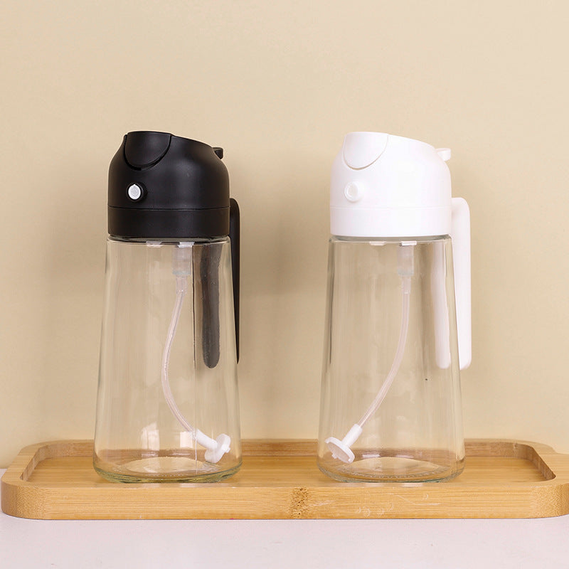 2-in-1 Oil Spray Bottle | Refillable Mister for Cooking & Salads