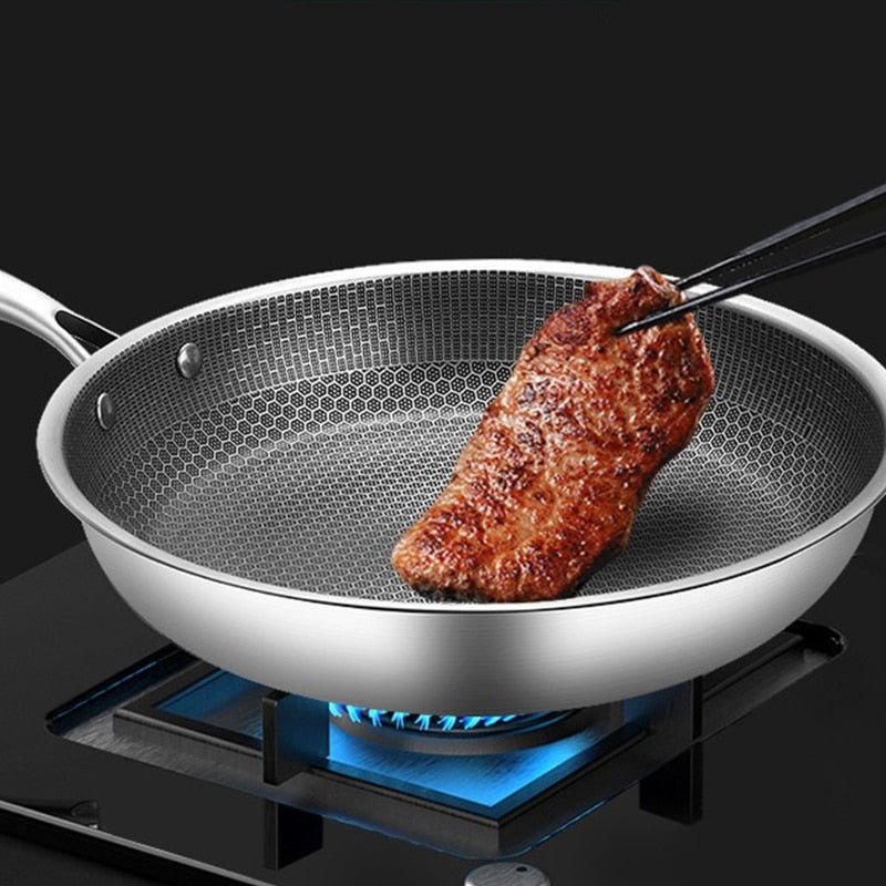 Non-Stick Stainless Steel Frying Pan | Effortless Cooking Pan for All Stoves