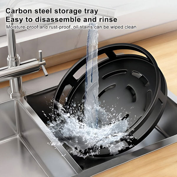3-Tier Swivel Metal Organizer | Rotating Storage Rack for Kitchen & Desk