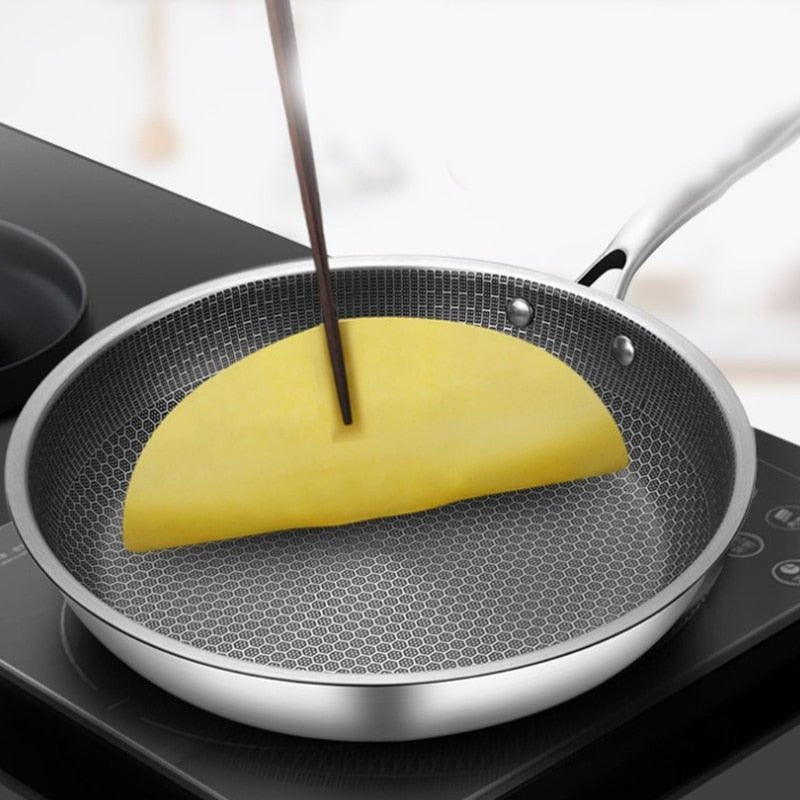 Non-Stick Stainless Steel Frying Pan | Effortless Cooking Pan for All Stoves