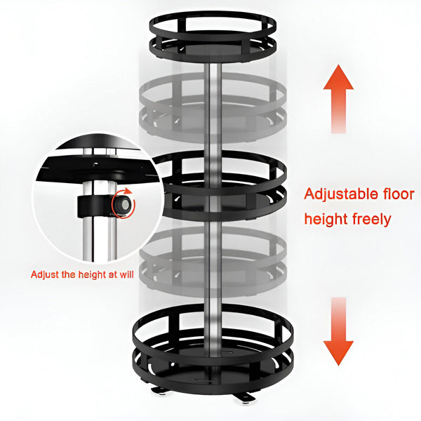 3-Tier Swivel Metal Organizer | Rotating Storage Rack for Kitchen & Desk