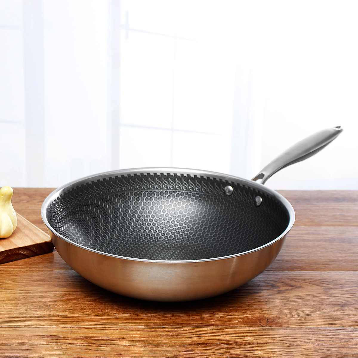 Non-Stick Stainless Steel Frying Pan | Effortless Cooking Pan for All Stoves