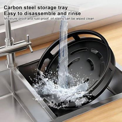 3-Tier Swivel Metal Organizer | Rotating Storage Rack for Kitchen & Desk