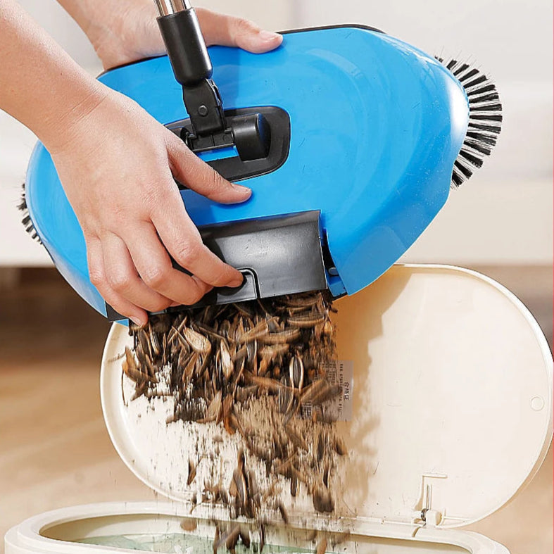 2-in-1 Rotating Broom | Manual Sweeper with Spinning Brush Head