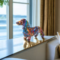 Colorful Dachshund Statue | Decorative Dog Figurine for Home Decor