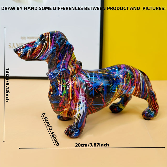 Colorful Dachshund Statue | Decorative Dog Figurine for Home Decor