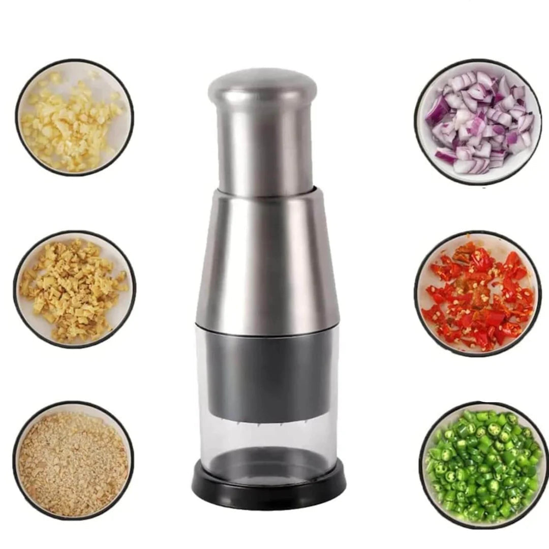 Stainless Steel Food Chopper | Manual Vegetable & Herb Chopping Aid