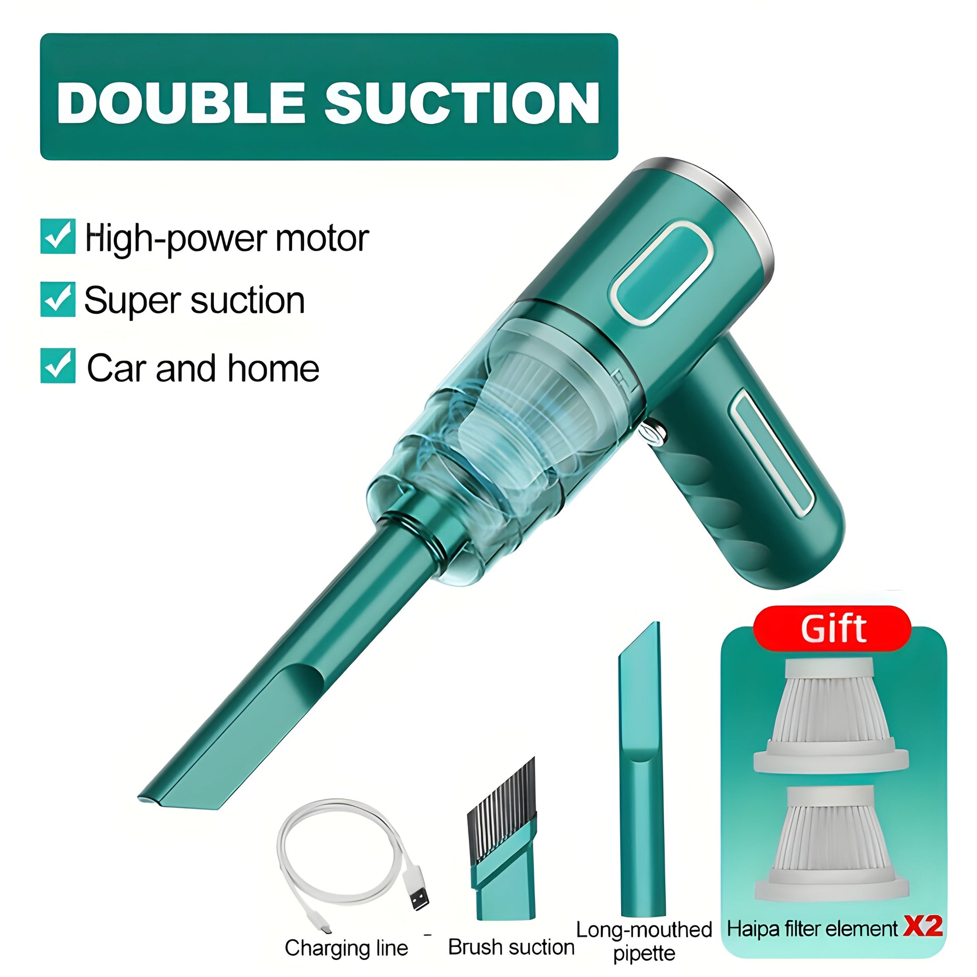 USB Rechargeable Car & Home Vacuum | Portable Handheld Vacuum Cleaner