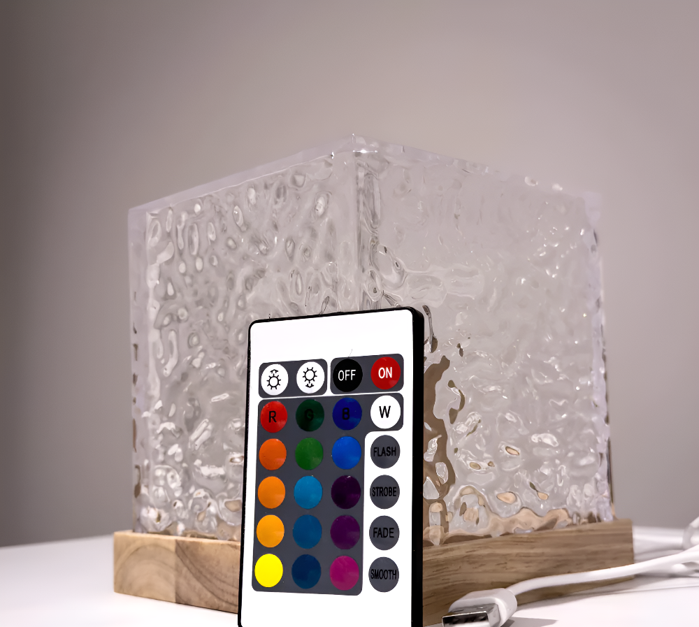 Water Ripple Night Light Projector | 16-Color LED Room Mood Light