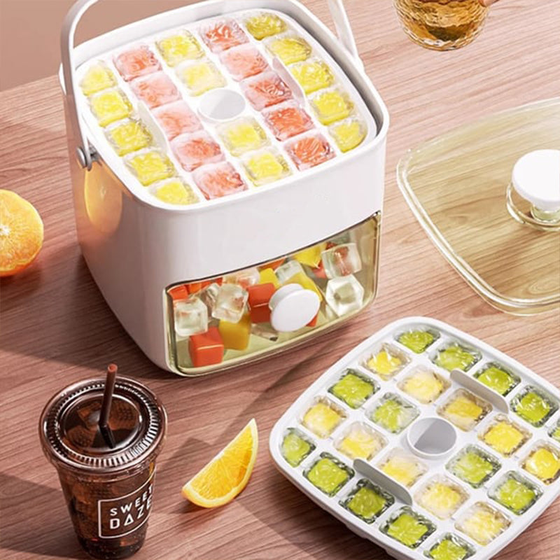 Push-In Ice Cube Tray | 2-Stage Easy Release Silicone Ice Mold