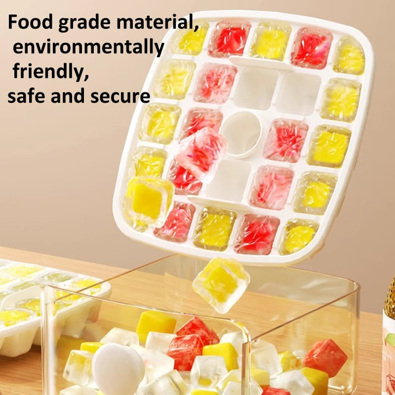 Push-In Ice Cube Tray | 2-Stage Easy Release Silicone Ice Mold