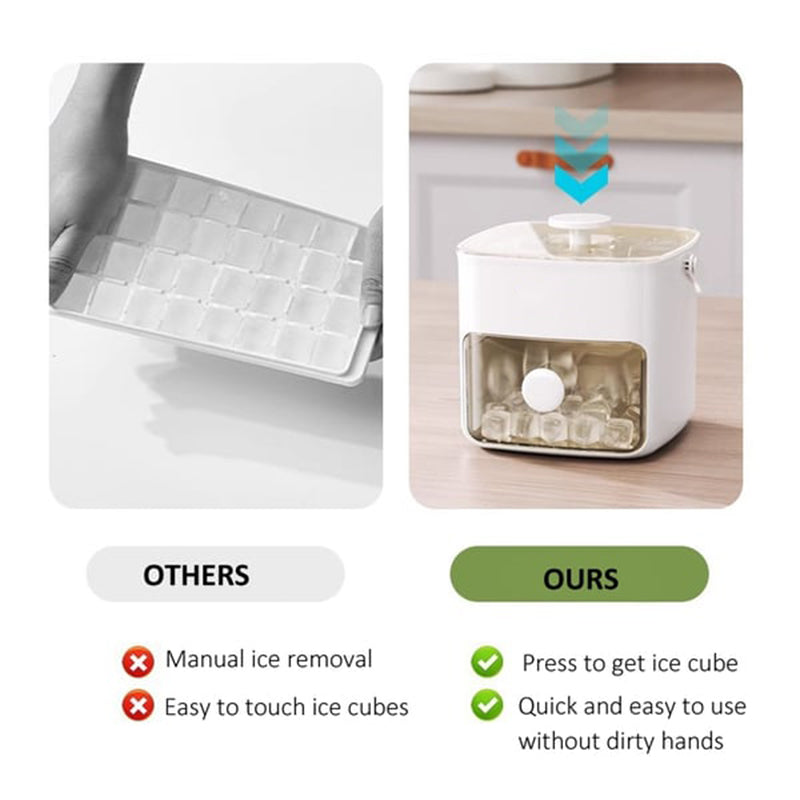 Push-In Ice Cube Tray | 2-Stage Easy Release Silicone Ice Mold