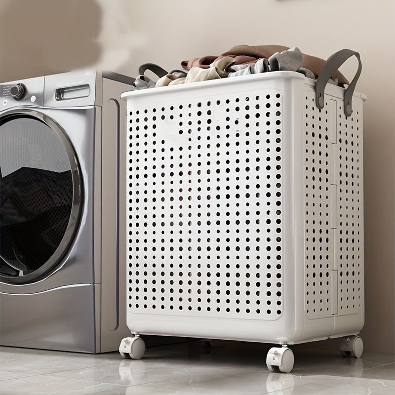 Laundry Basket with Wheels | Rolling Hamper with Removable Bag