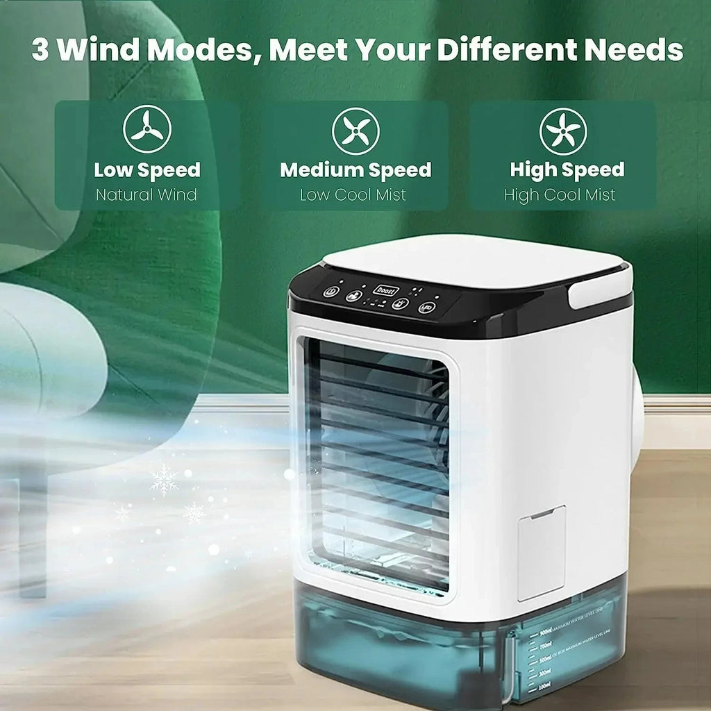 Portable Air Conditioner Fan | 3-Speed Ultrasonic Personal Cooler