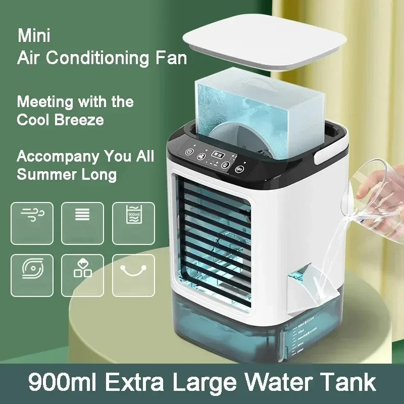 Portable Air Conditioner Fan | 3-Speed Ultrasonic Personal Cooler
