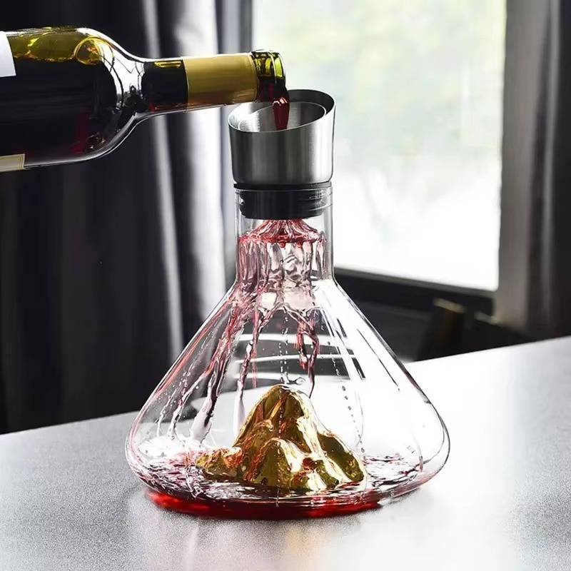 Crystal Glass Wine Decanter | Aerator Carafe for Red & White Wine