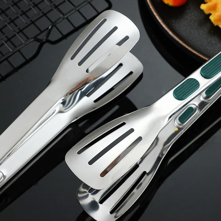 Professional Kitchen Tongs | Stainless Steel Locking Cooking Tongs