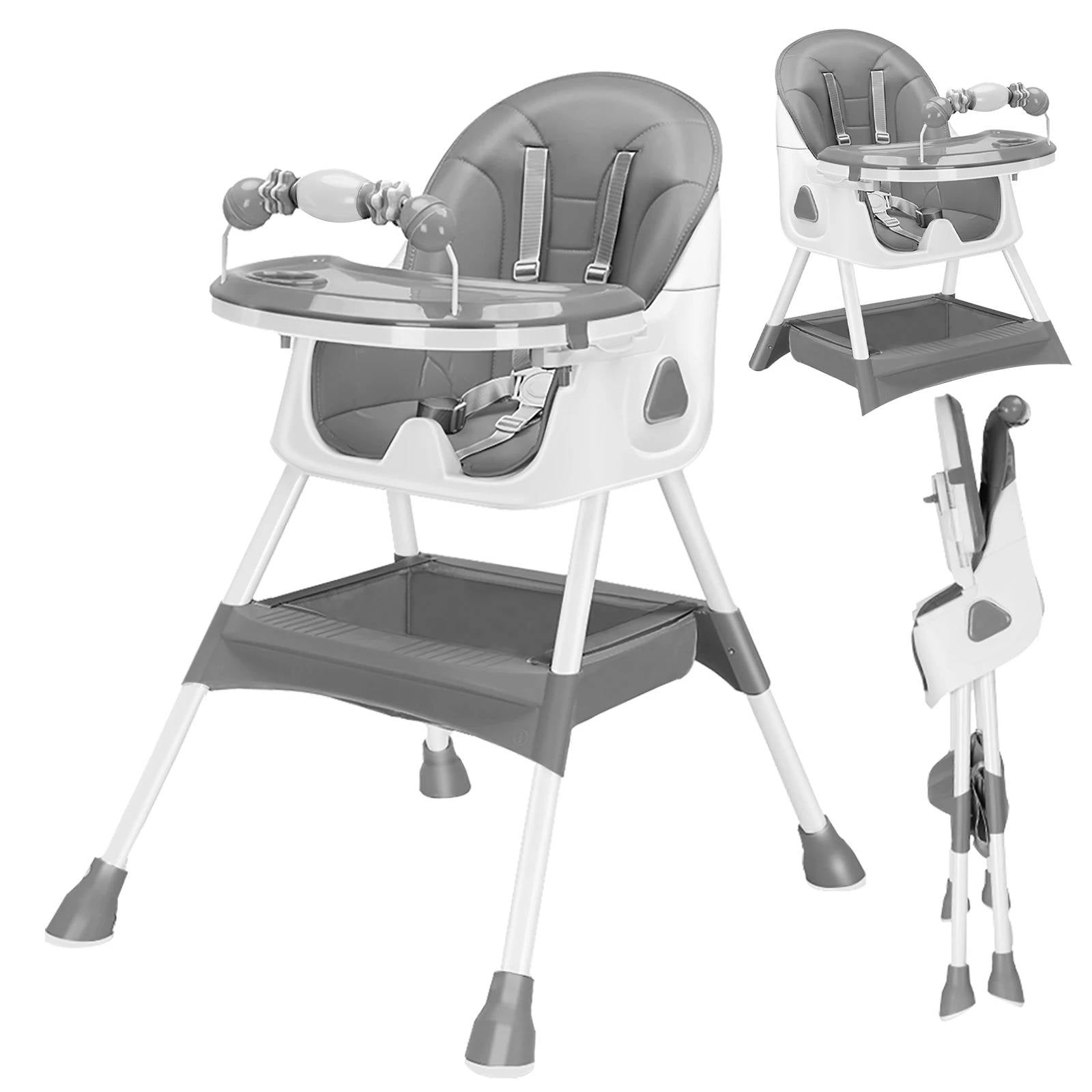 Foldable Baby High Chair | Portable Toddler Feeding Chair with Tray