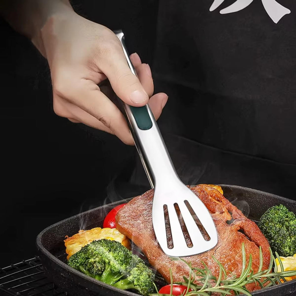 Professional Kitchen Tongs | Stainless Steel Locking Cooking Tongs