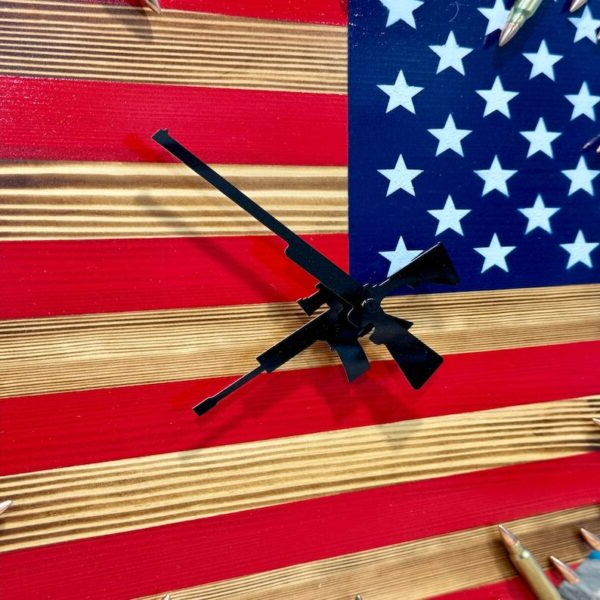 American Flag Bullet Clock | Handmade Patriotic Wall Clock