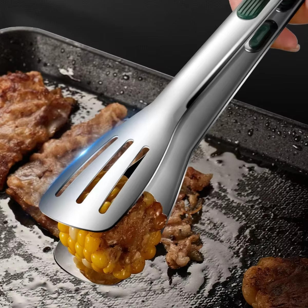 Professional Kitchen Tongs | Stainless Steel Locking Cooking Tongs