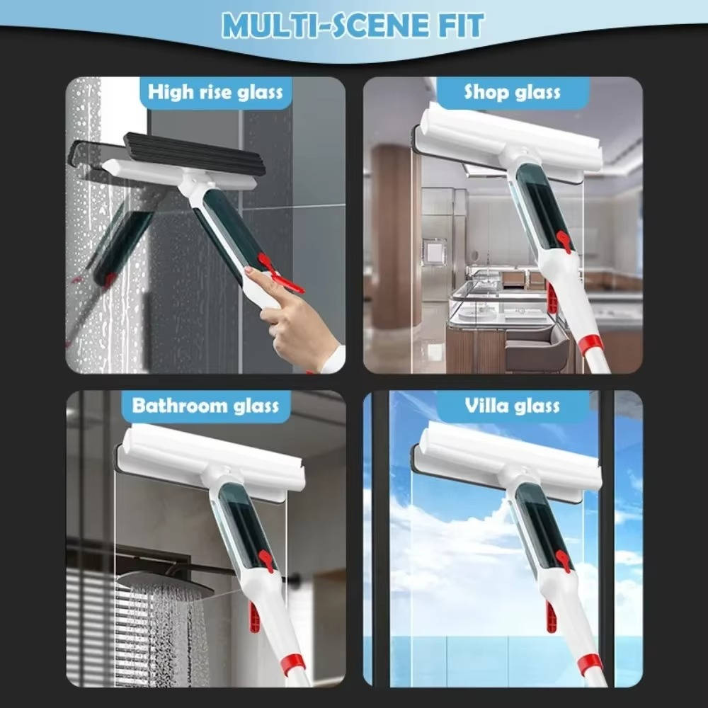 Telescopic Window Cleaner | Long Handle Squeegee & Wash Tool