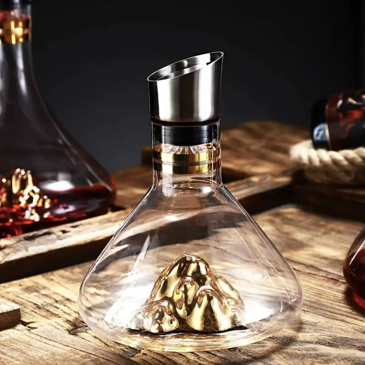 Crystal Glass Wine Decanter | Aerator Carafe for Red & White Wine
