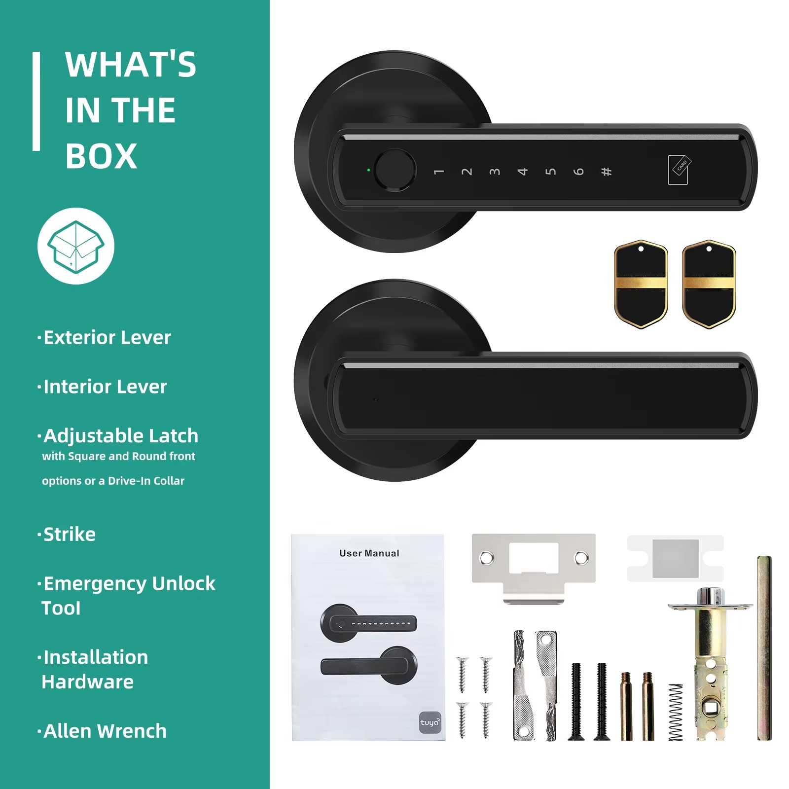 Keyless Entry Door Lock | Smart Handle Lock with Keypad & Key Access