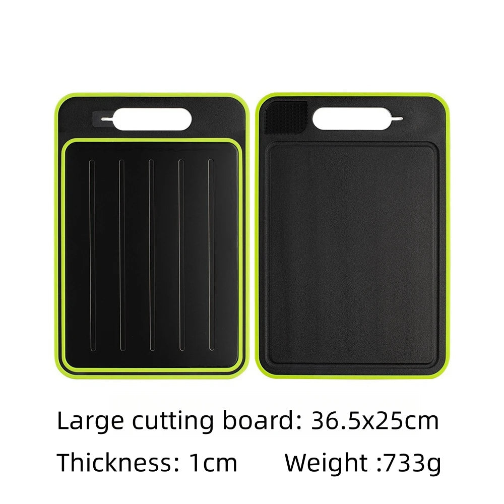 4-in-1 Cutting Board | Thawing Tray, Knife Sharpener & Food Prep Board