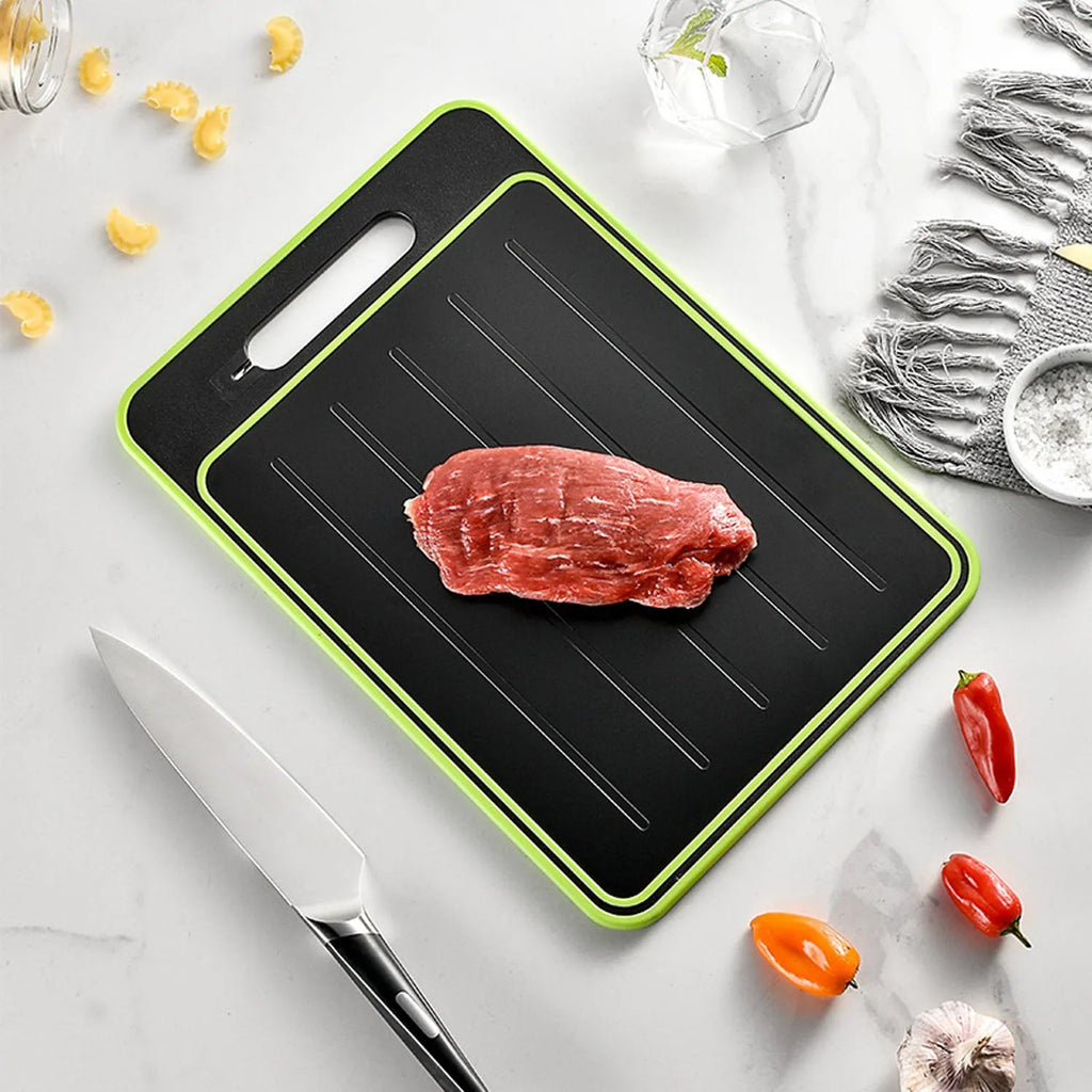 4-in-1 Cutting Board | Thawing Tray, Knife Sharpener & Food Prep Board