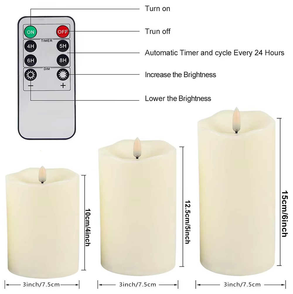 Flameless Candles with Remote | Realistic LED Flickering Candle Set