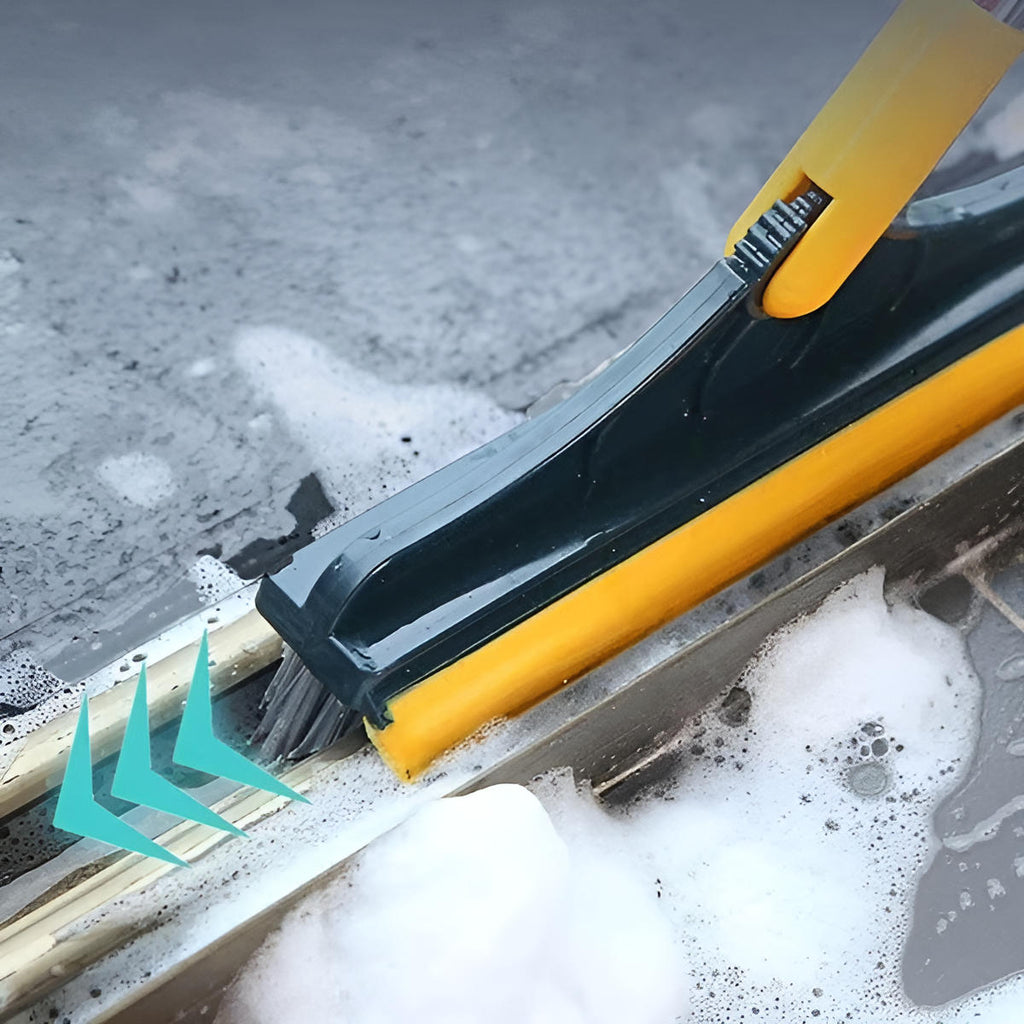 Floor Scrub Brush | Long Handle Stiff-Bristle Deck Scrubber