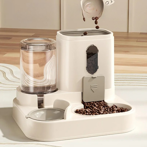 2-in-1 Pet Feeder with Water Dispenser | Auto Dog & Cat Food Bowl