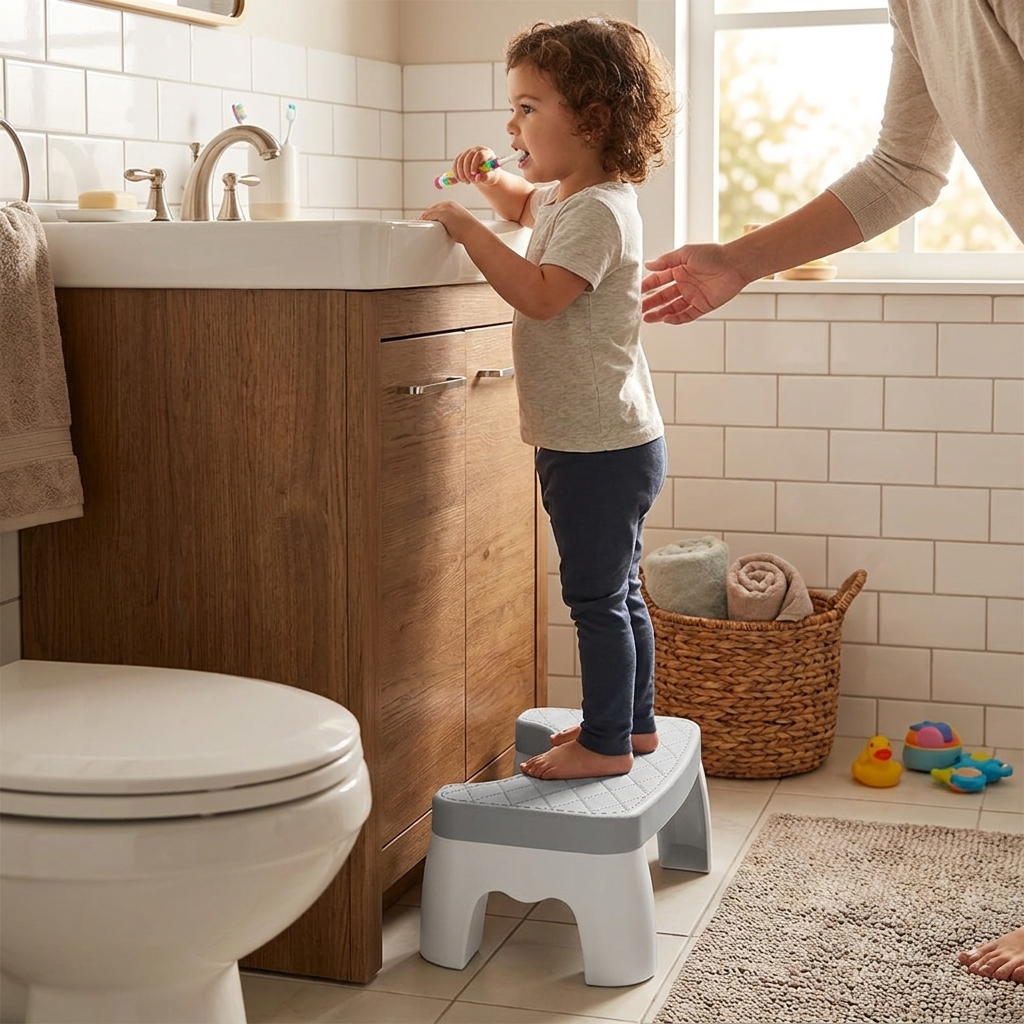 Non-Slip Compact Toilet Squat Stool lifestyle