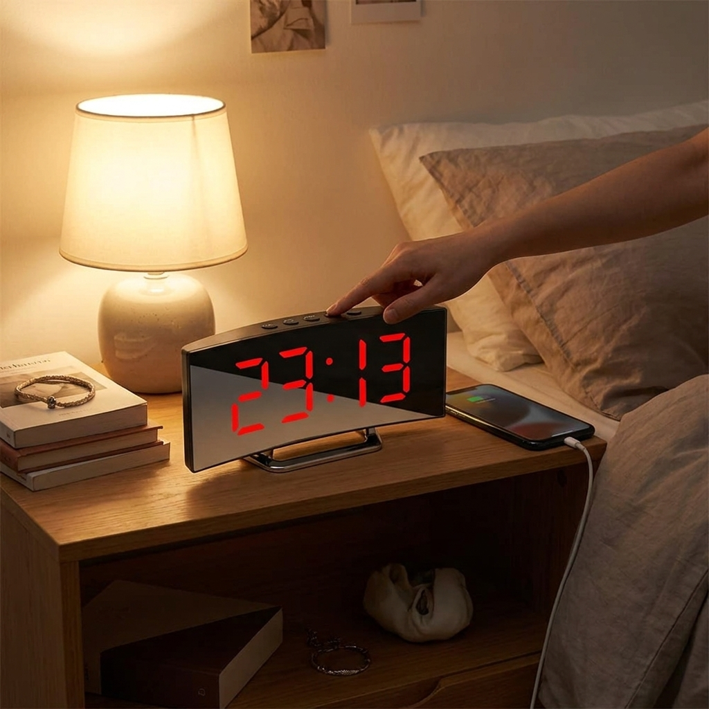 Modern Curved LED Digital Clock lifestyle