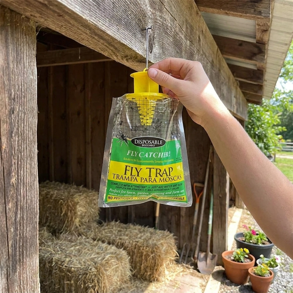 Eco Disposable Outdoor Fly Trap lifestyle