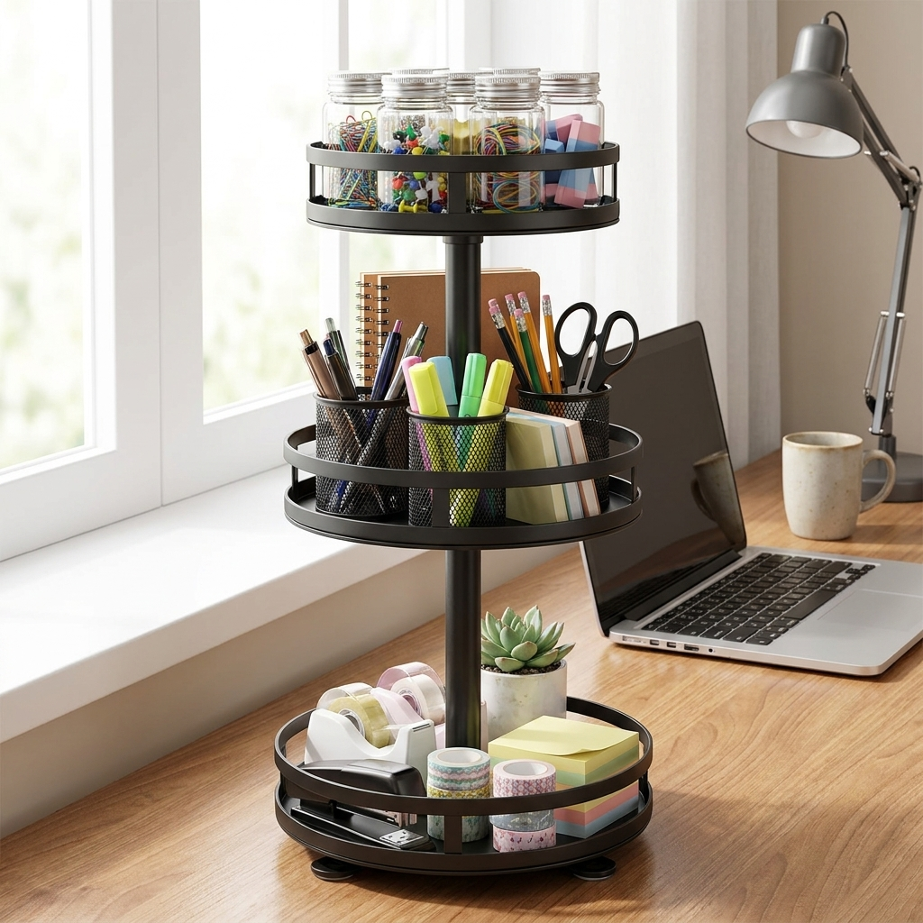3-Tier Swivel Metal Organizer lifestyle
