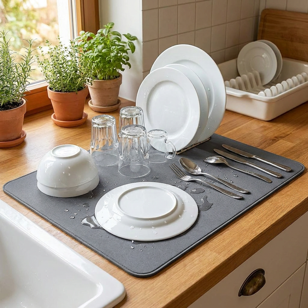 Super Absorbent Dish Drying Mat lifestyle