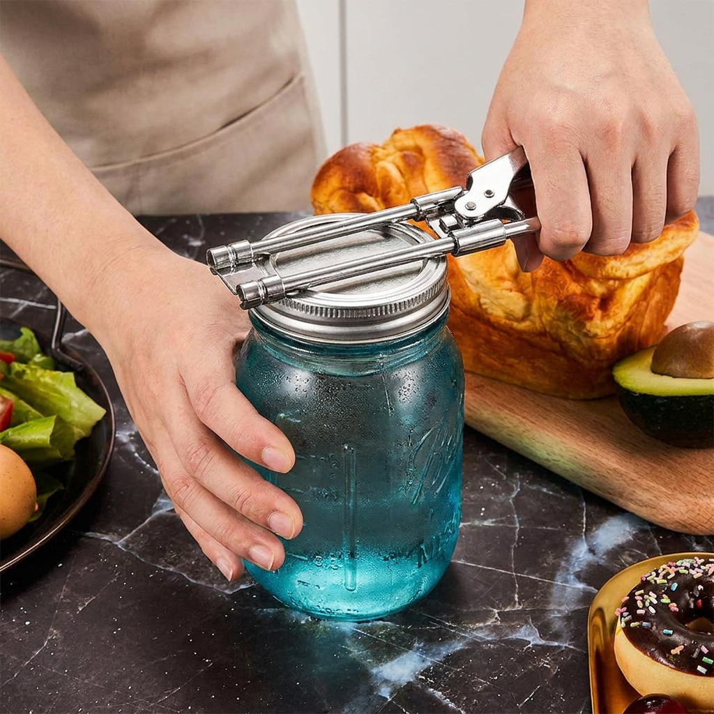 Adjustable Stainless Steel Jar Opener lifestyle