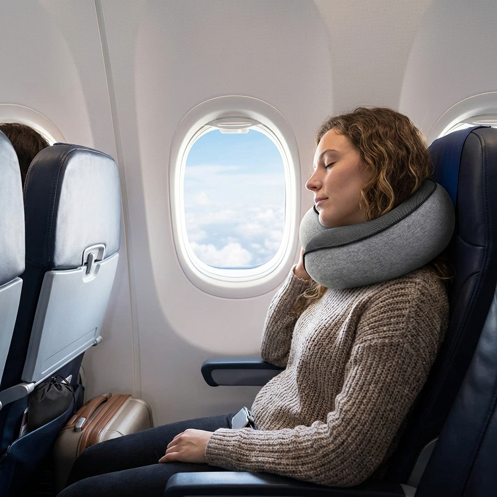Snail Style Memory Foam Travel Neck Pillow lifestyle