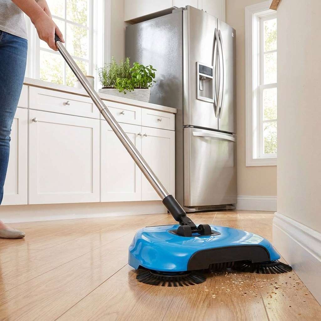 Manual 2-in-1 Broom with Rotating Brush lifestyle