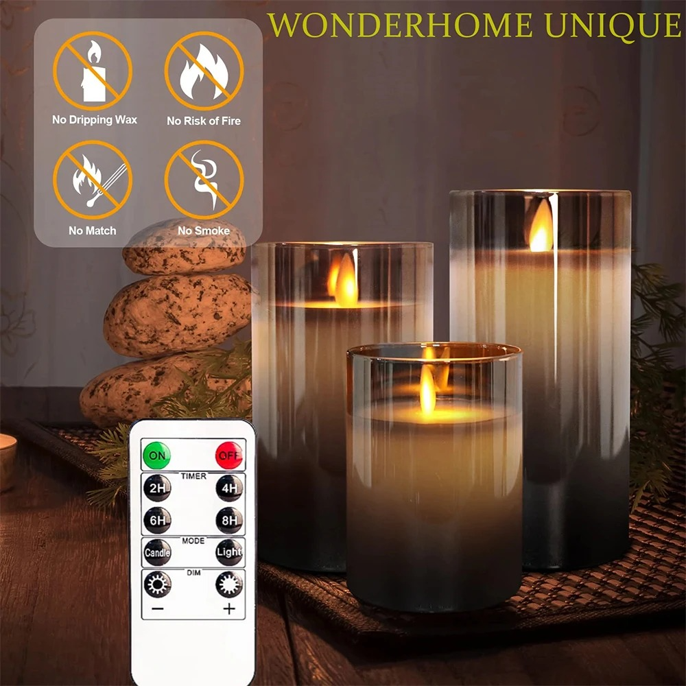Flameless Candles with Remote | Realistic LED Flickering Candle Set