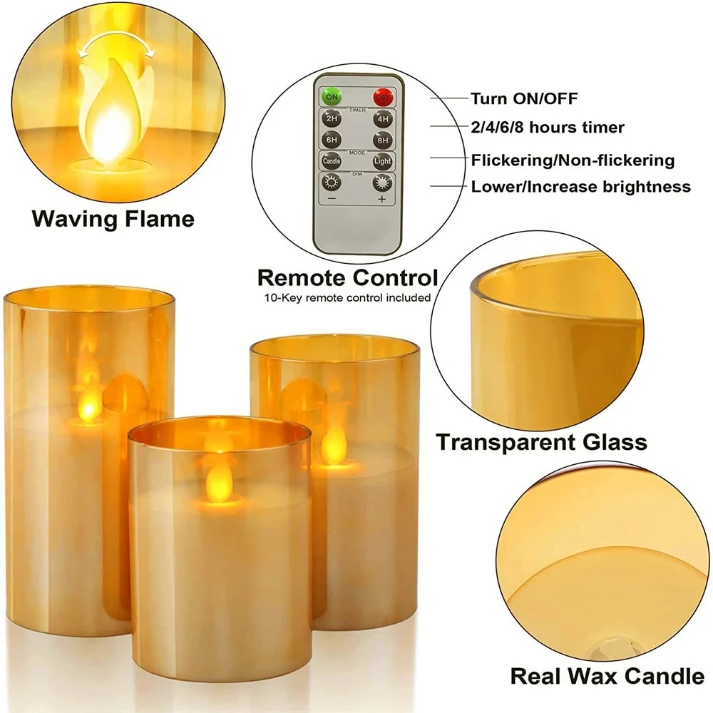 Flameless Candles with Remote | Realistic LED Flickering Candle Set