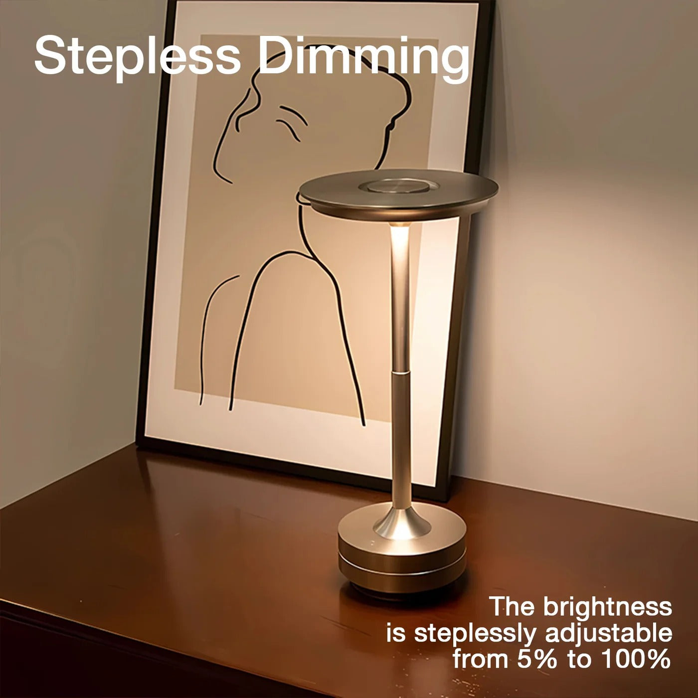 Cordless Nordic Table Lamp | Touch Control, Rechargeable LED