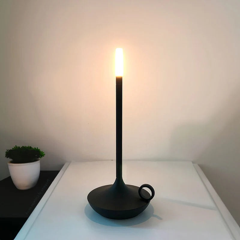 Vintage Cordless Candle Lamp | Rechargeable Aluminium Table Light