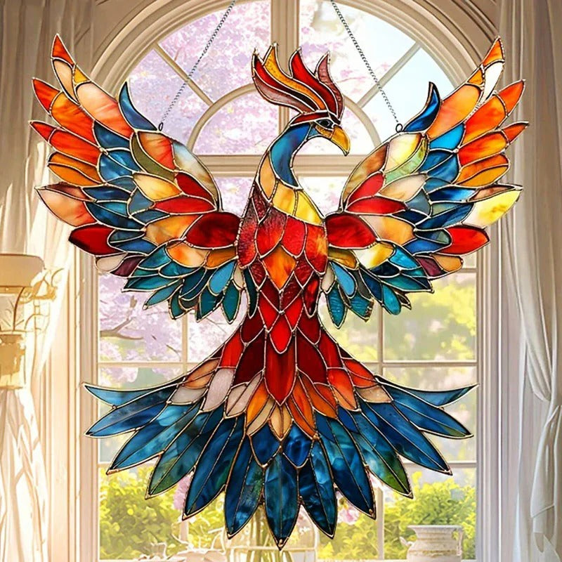 Hummingbird Suncatcher | Stained Glass Rainbow Window Ornament