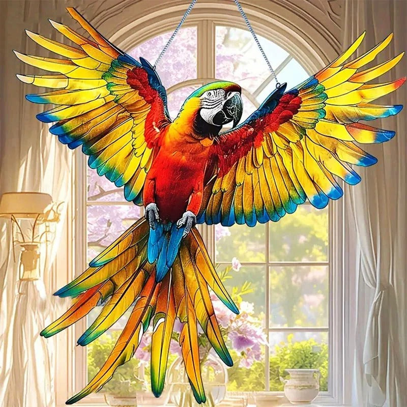 Hummingbird Suncatcher | Stained Glass Rainbow Window Ornament